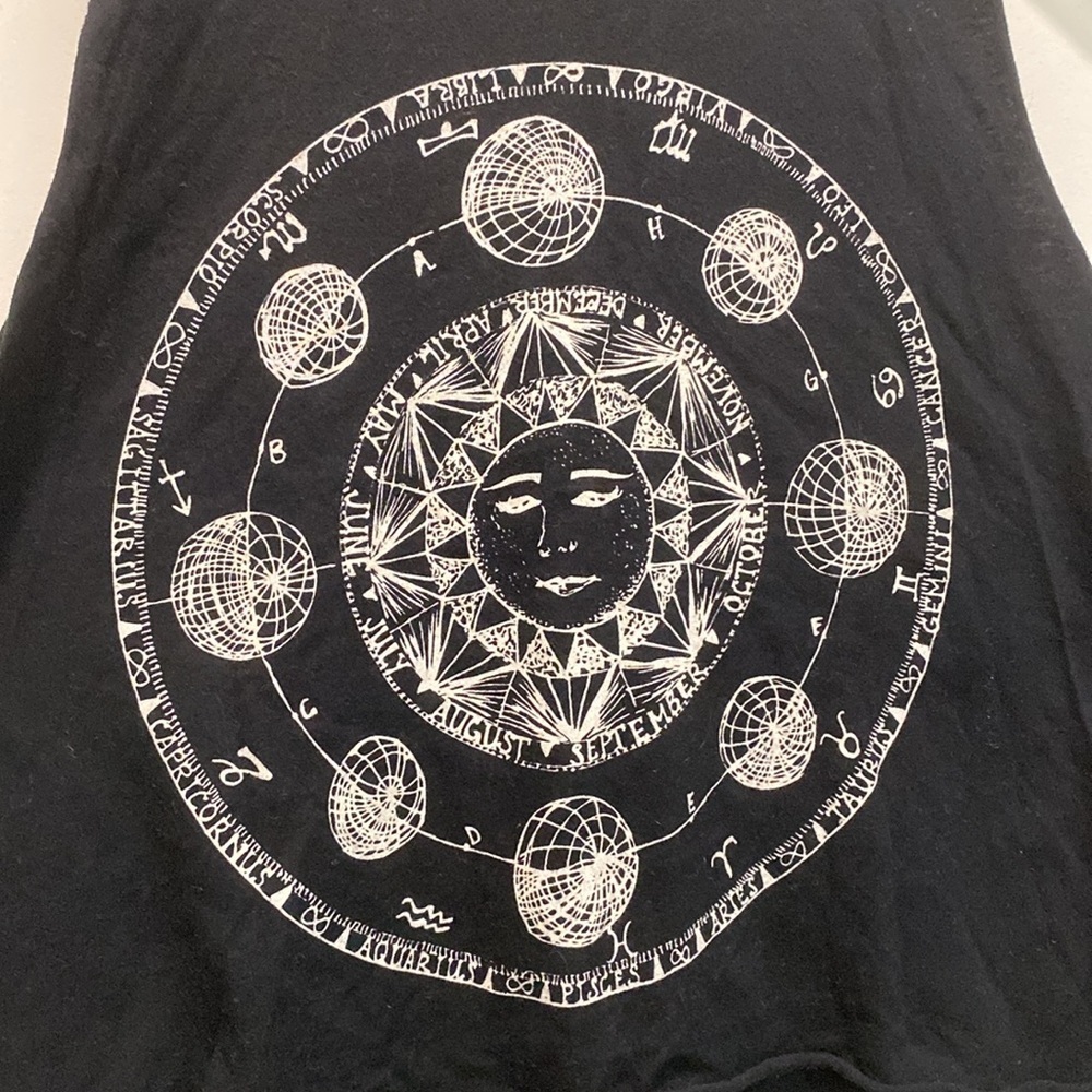 John Galt Black Graphic Astrology Tee Size medium - Picture 3 of 10